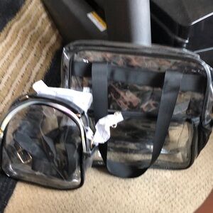 NWOT Book / Cosmetic tote bag & shoulder strap bag